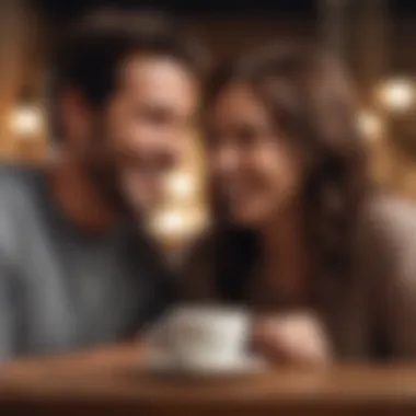 Couple sharing a laugh over coffee