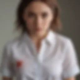 White shirt with blood stain being treated with hydrogen peroxide solution