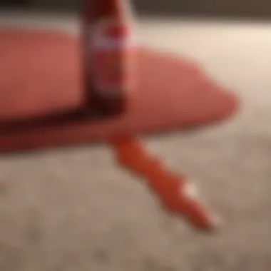 Carpet with spilled ketchup