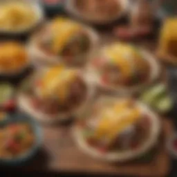 A vibrant display of Rosa's Breakfast Tacos showcasing diverse fillings.