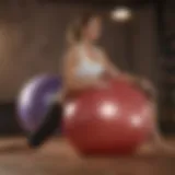 Toned belly with exercise ball