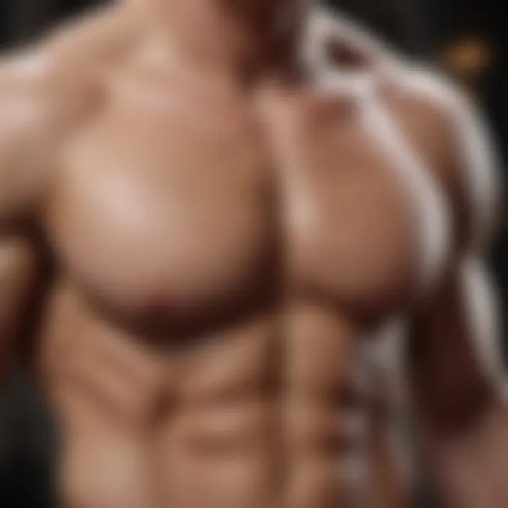 Sculpted male torso in motion