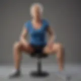 Senior practicing the seated core twist exercise