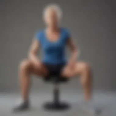 Seated Core Twist Exercise Senior practicing the seated core twist exercise