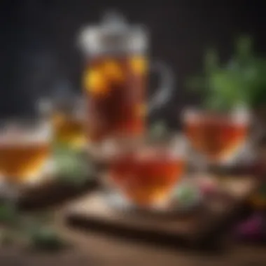 Herbal Teas for Menstrual Relief Illustration of a diverse selection of herbal teas