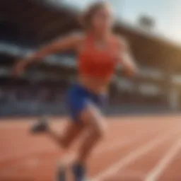 A runner sprinting on a track, depicting high-intensity cardio.