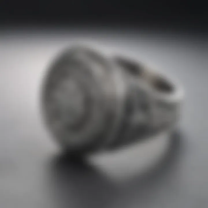 Silver ring with intricate engravings