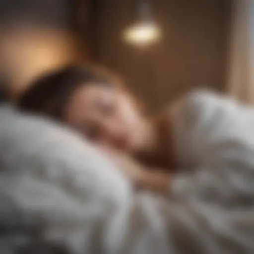 Woman peacefully sleeping in a cozy bed