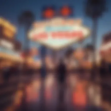 Traveler exploring the iconic Las Vegas welcome sign