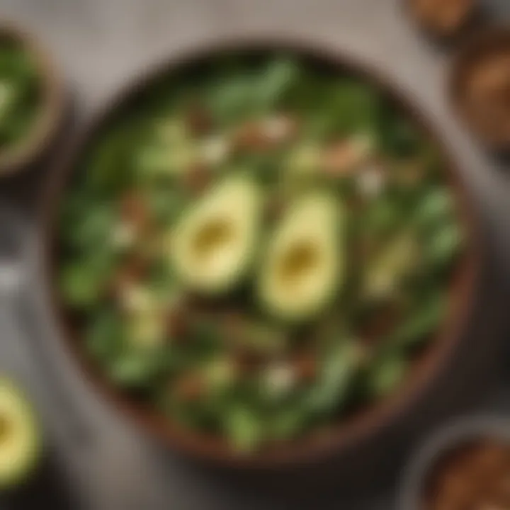 Healthy Green Salad with Avocado and Walnuts