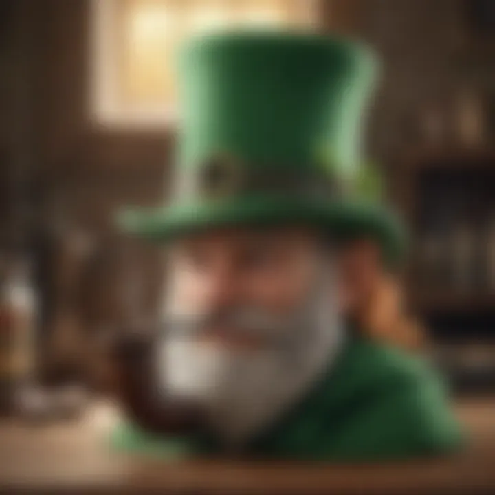 Creative art illustration of leprechaun hat and pipe