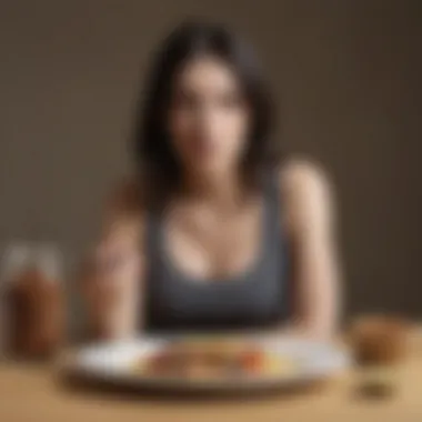 The Dark Side of Starvation Diets Conceptual illustration of starvation and weight loss