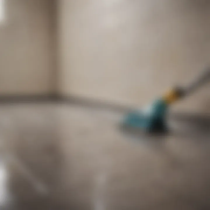 Innovative cleaning technique being applied to tile grout