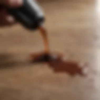 Applying a DIY remedy to a stain