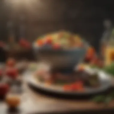 Nutritional Focus for a Toned Stomach Healthy meal with fresh ingredients promoting nutrition