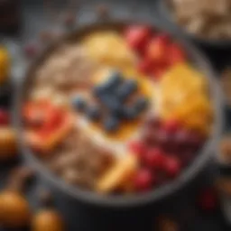 A vibrant bowl filled with assorted fruits and nuts reflecting a nutritious breakfast choice.