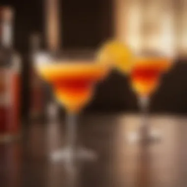 A vibrant Tequila Sunrise cocktail showcasing layers of color