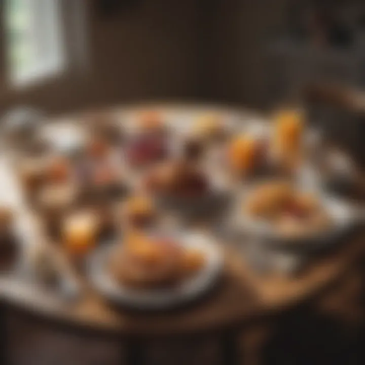 A thoughtfully arranged breakfast table with various brain-friendly foods
