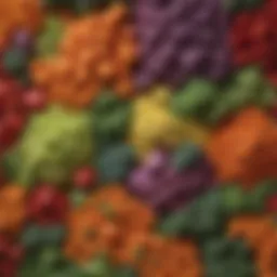 A vibrant assortment of powdered vegetables showcasing their colors and textures