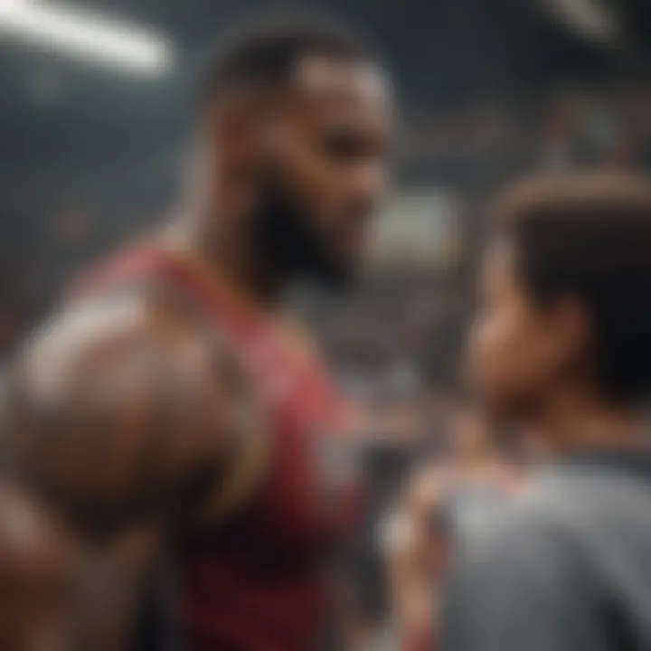 LeBron James mentoring young athletes