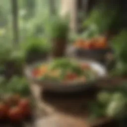 A vibrant garden filled with fresh vegetables and herbs