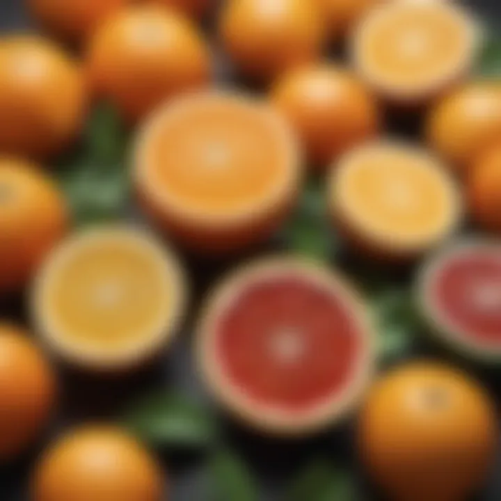 Citrus fruits assortment bursting with vitamins