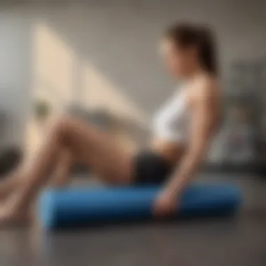 A person using a foam roller to enhance muscle recovery.