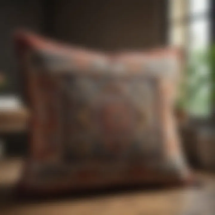 Throw pillow in a chic bohemian style