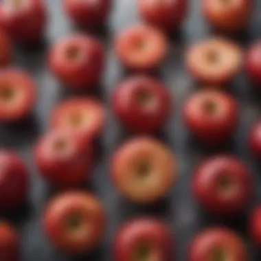 Red Apple Slices on Marble Countertop