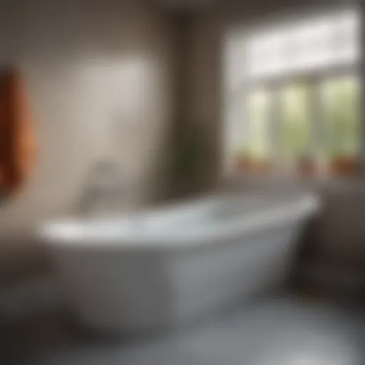 Bathtub with protective covering during preparation