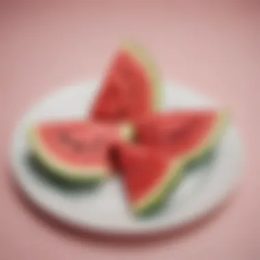 Juicy watermelon slices on a plate