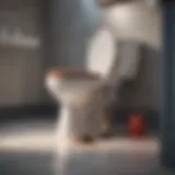 Toilet plunger unclogging a toilet