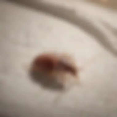 Close-up of bed bug on fabric