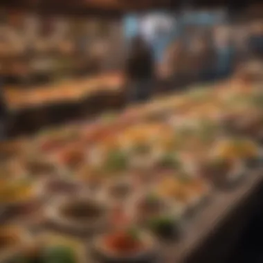 Mexican Market with Taco Variants A bustling Mexican market showcasing various taco variants