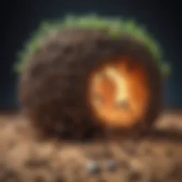 Illustration depicting ant colony structure