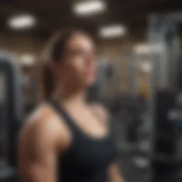 A contemplative individual gazing at a gym