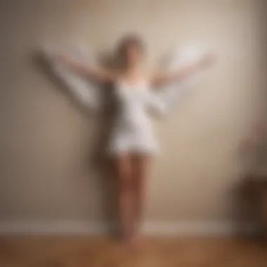Wall Angel Exercise for Posture Enhancement Illustration of a wall angel exercise to enhance posture