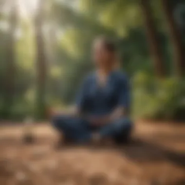 Person meditating in a tranquil outdoor setting