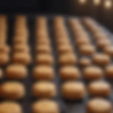 Artistic Presentation of Biscuit Varieties Variety of biscuit shapes on a cooling rack