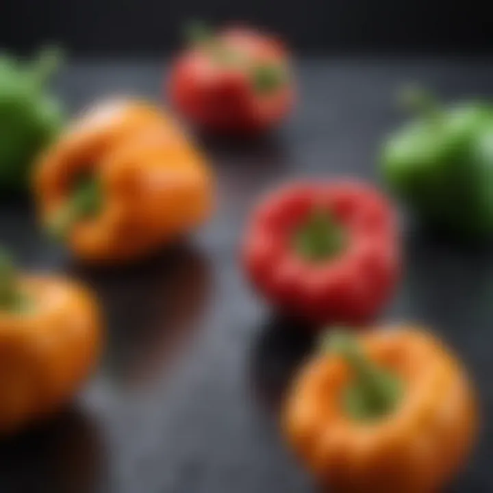 Colorful bell peppers showcasing vitamins