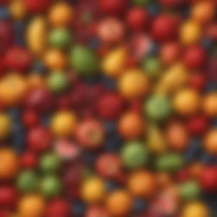 Colorful array of fruits showcasing variety