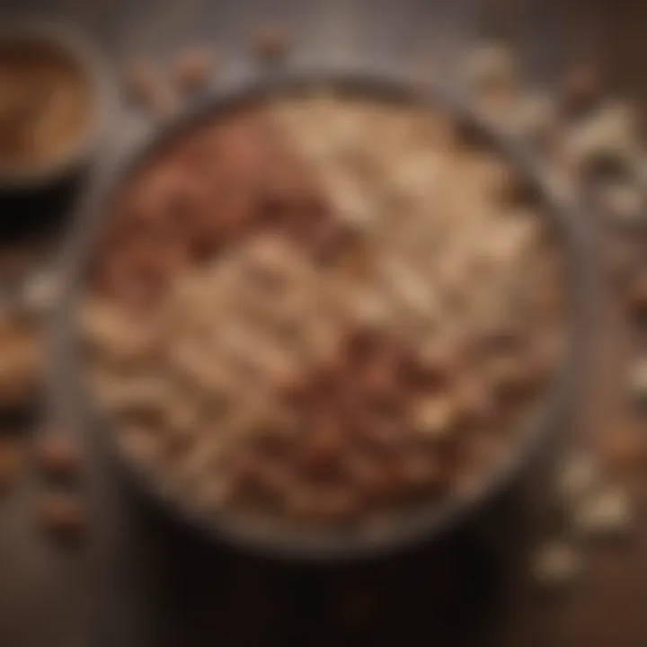 Assorted nuts and seeds in a rustic bowl