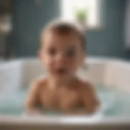 A serene setting for a newborn bath