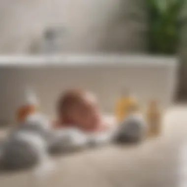 Essential Items for Bathing a Newborn Newborn bathing essentials laid out