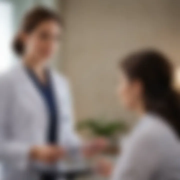 Woman consulting doctor about weight loss