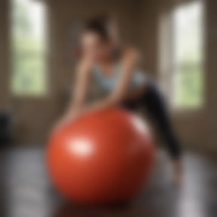 A balanced individual performing a stability ball exercise