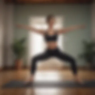 Empowering Yoga Poses Practice Woman performing yoga for strength and flexibility