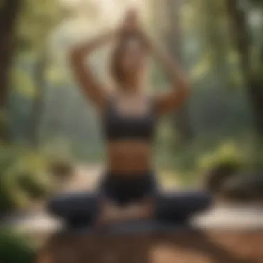 Woman practicing yoga in serene nature